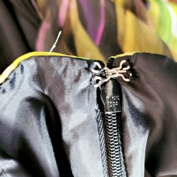 Lane Bryant Abstract Watercolor Print Open‎ Back  Peplum Cocktail Dress Size 26W - Picture 9 of 11